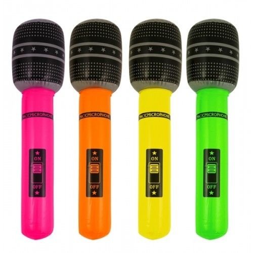 Henbrandt Henbrandt - Microfoon opblaasbaar Neon - 40 cm - 1 stuks - Willekeurig geleverd Henbrandt Henbrandt - Microfoon opblaasbaar Neon - 40 cm - 1 stuks - Willekeurig geleverd