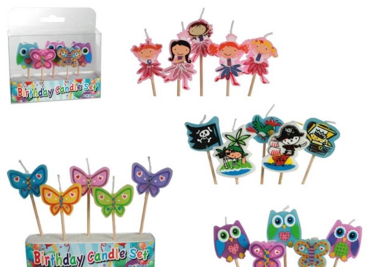 Taartkaarsjes - 5st. - Willekeurig geleverd