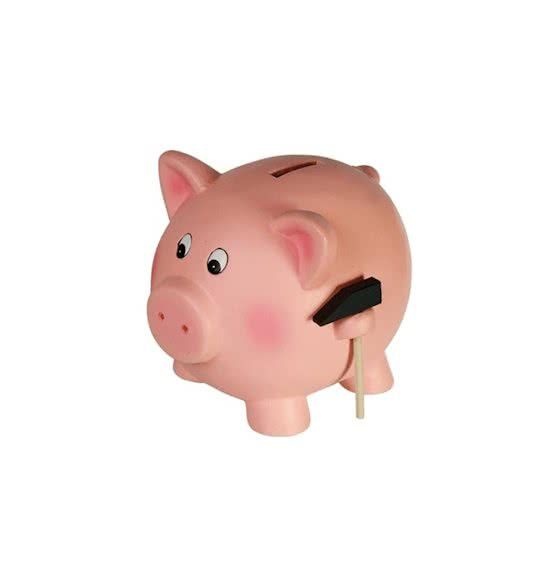 Spaarpot - XL spaarvarken - Terracotta - Met hamer - 21x16cm