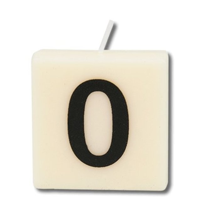 Paperdreams Cijfer- / letterkaarsje - Scrabble - 0 - Nul