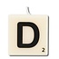Paper Dreams Cijfer- / letterkaarsje - Scrabble - D