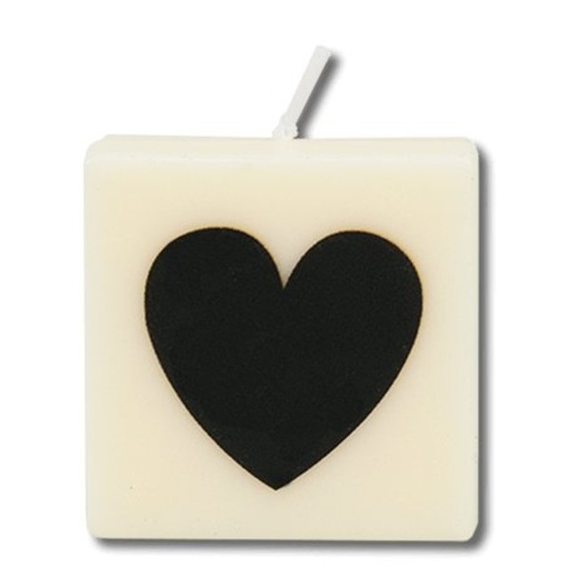 Paperdreams Cijfer- / letterkaarsje - Scrabble - Hart - Zwart