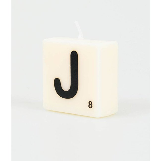 Paper Dreams Cijfer- / letterkaarsje - Scrabble - J