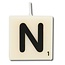Paper Dreams Cijfer- / letterkaarsje - Scrabble - N