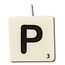 Paper Dreams Cijfer- / letterkaarsje - Scrabble - P