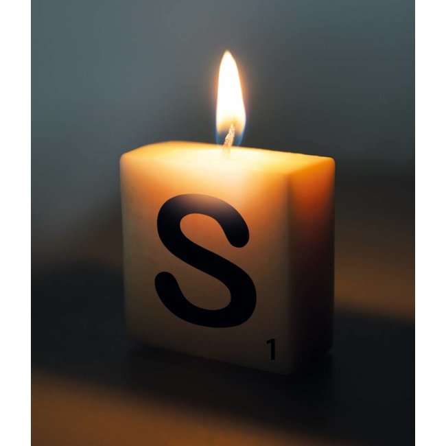 Paperdreams Cijfer- / letterkaarsje - Scrabble - S