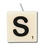 Paper Dreams Cijfer- / letterkaarsje - Scrabble - S