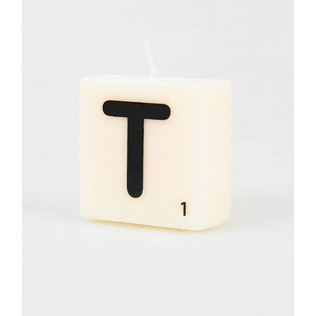 Paper Dreams Cijfer- / letterkaarsje - Scrabble - T
