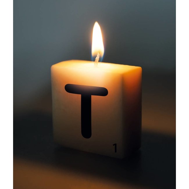 Paperdreams Cijfer- / letterkaarsje - Scrabble - T