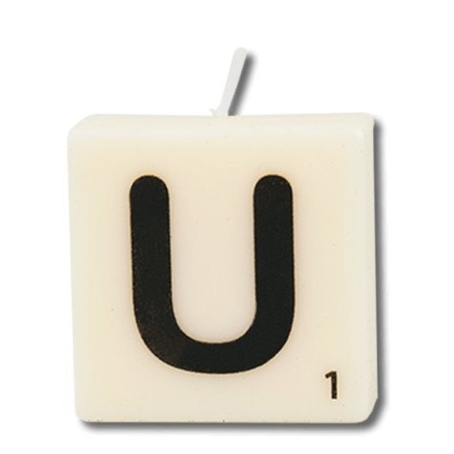 Paper Dreams Cijfer- / letterkaarsje - Scrabble - U