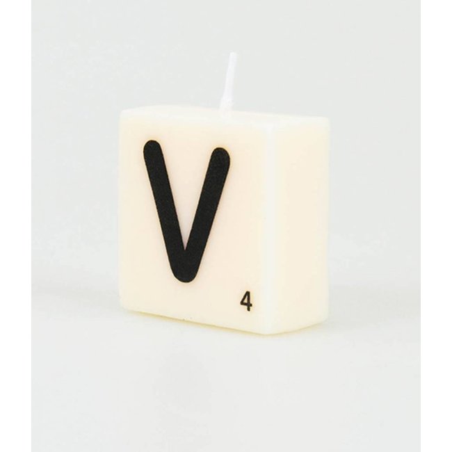 Paper Dreams Cijfer- / letterkaarsje - Scrabble - V