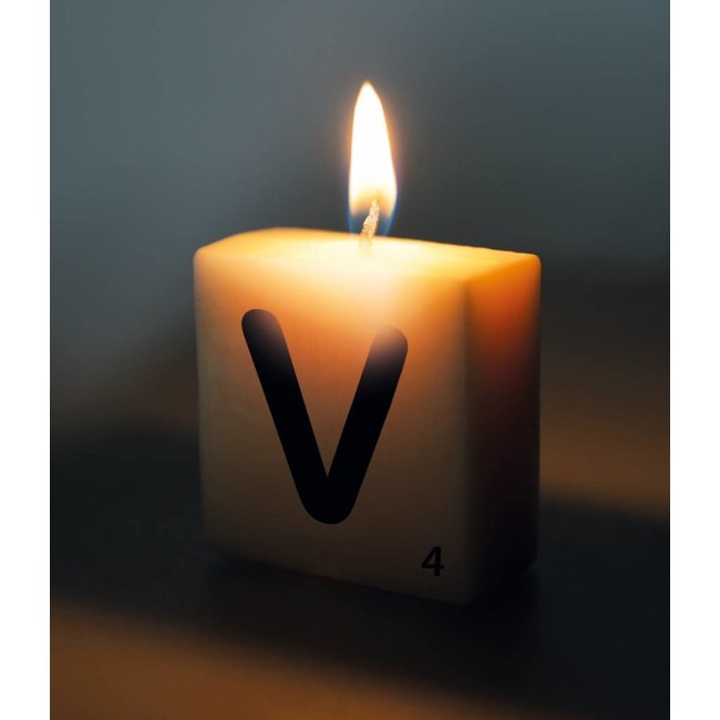 Paperdreams Cijfer- / letterkaarsje - Scrabble - V