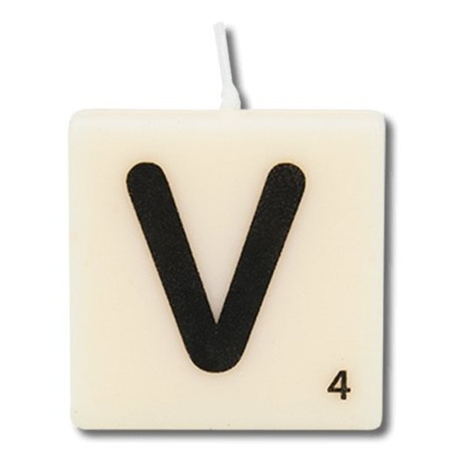 Paperdreams Cijfer- / letterkaarsje - Scrabble - V