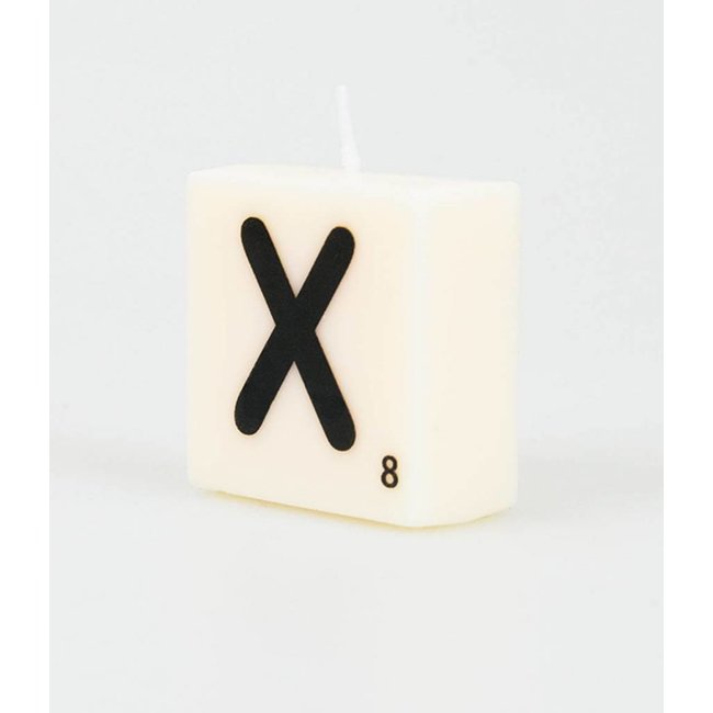 Paper Dreams Cijfer- / letterkaarsje - Scrabble - X