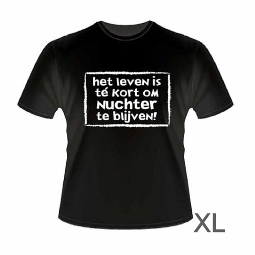Paperdreams Paperdreams - T-shirt - Het leven is te kort - XL Paperdreams Paperdreams - T-shirt - Het leven is te kort - XL