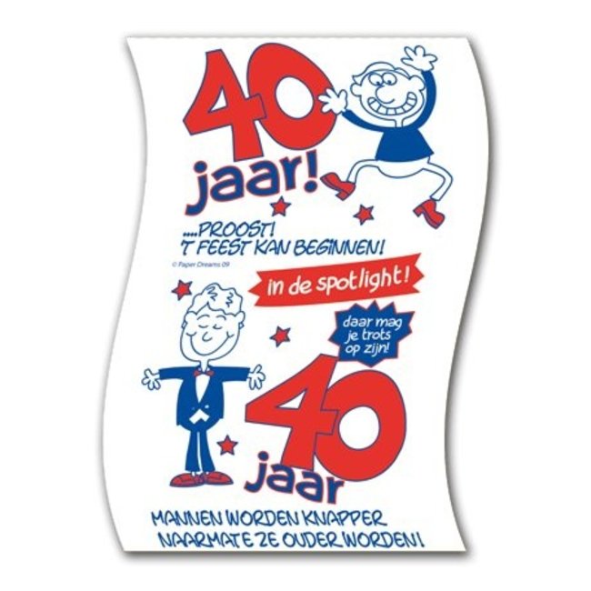 Paper Dreams Toiletpapier - 40 jaar - Man
