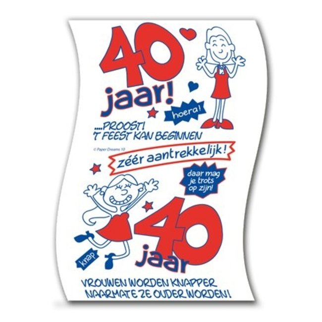 Paper Dreams Toiletpapier - 40 jaar - Vrouw