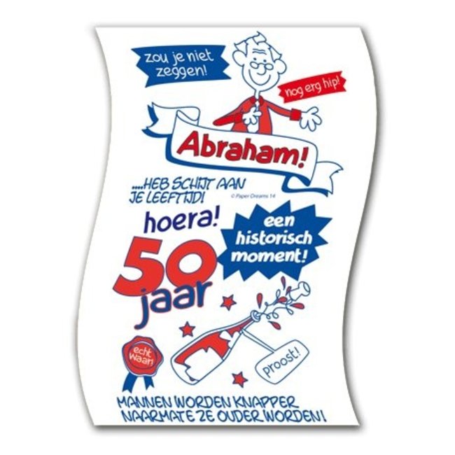Paper Dreams Toiletpapier - 50 jaar, Abraham