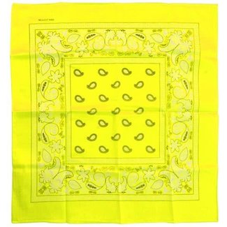 PartyXplosion Zakdoek - Bandana - Geel -  Fluor / neon - 53x53cm