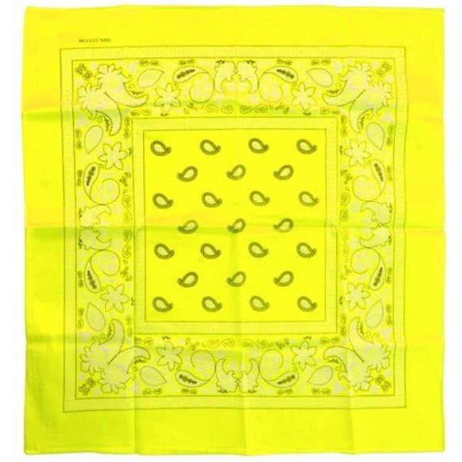 PartyXplosion Zakdoek - Bandana - Geel -  Fluor / neon - 53x53cm