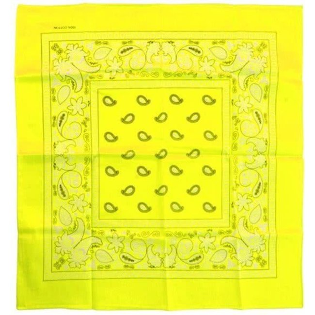 PartyXplosion Zakdoek - Geel - Bandana - Fluor / neon - 25x25cm