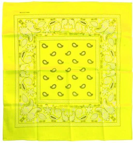 Zakdoek - Bandana - Geel - Fluor / neon - 53x53cm