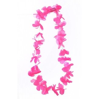 PartyXplosion Bloemenketting - Roze - LED lampjes