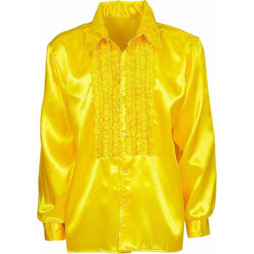 PartyXplosion PartyXplosion - Blouse - Ruches - Geel - L - maat 52 PartyXplosion PartyXplosion - Blouse - Ruches - Geel - L - maat 52