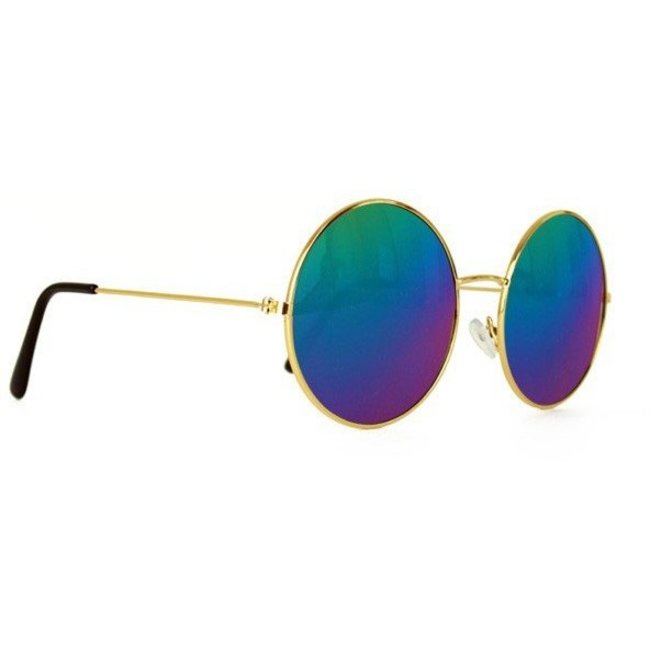 PartyXplosion Bril - Hippie - Olieglas - Blauw