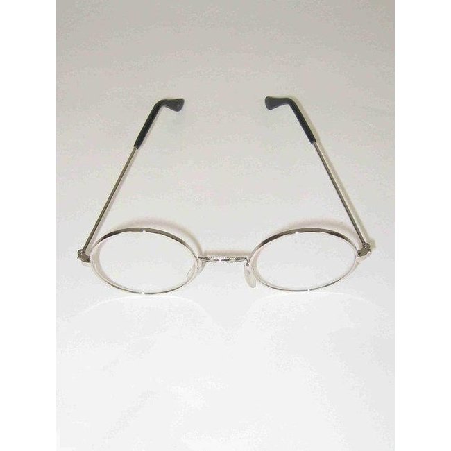 PartyXplosion Bril - Zilver - Rond - Doorzichtige glazen