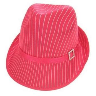 PartyXplosion Hoed - Magenta / roze - Deukhoed - Met streep*