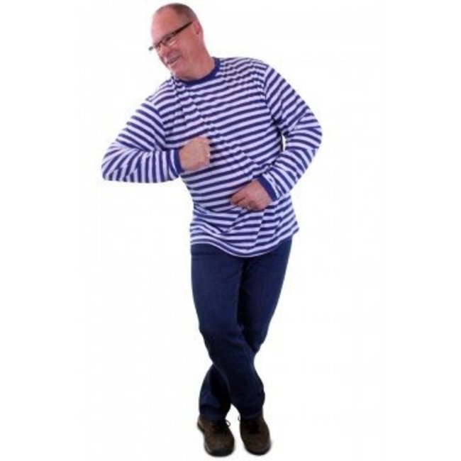 PartyXplosion Dorus - Trui - Blauw, wit - S