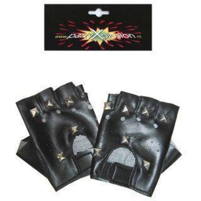 PartyXplosion Handschoenen - Zwart - Punker