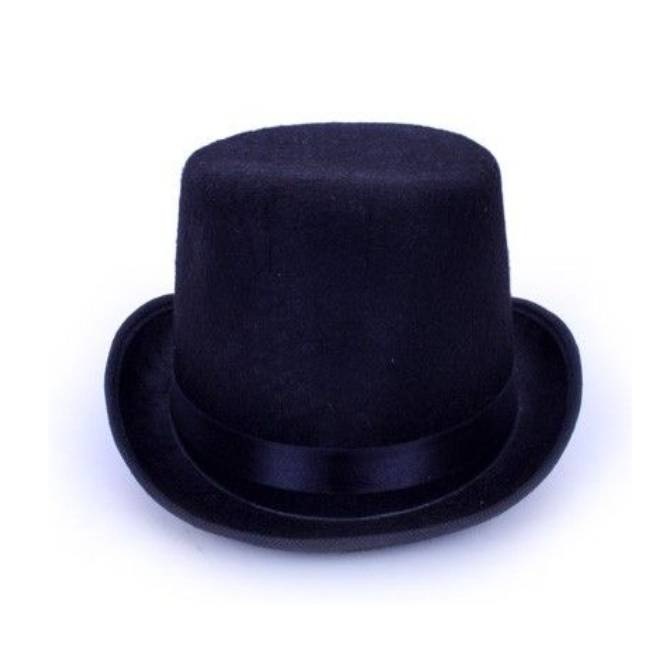 Hoed - Zwart - Hoge hoed - Vilt