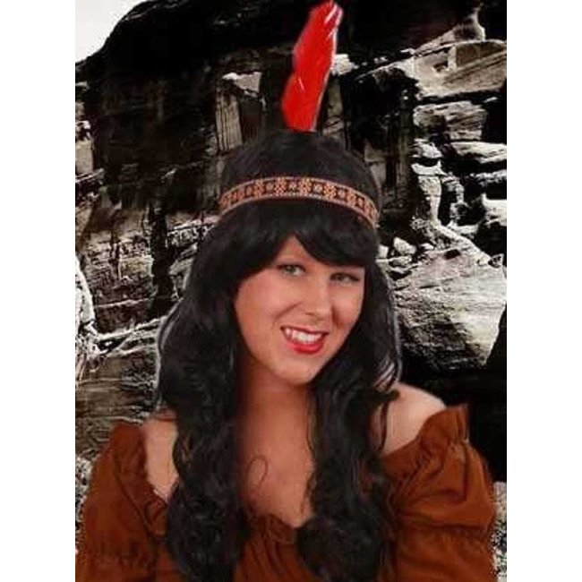 PartyXplosion Hoofdband - Indiaan - Met veer - Assorti gekleurd