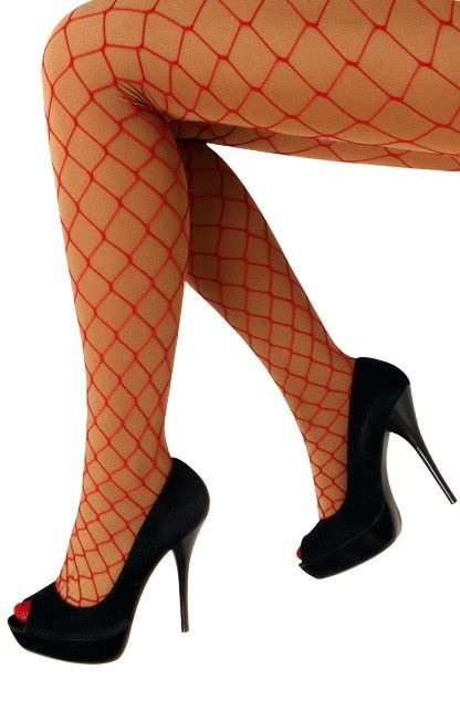 Netpanty - Rood - Grote mazen