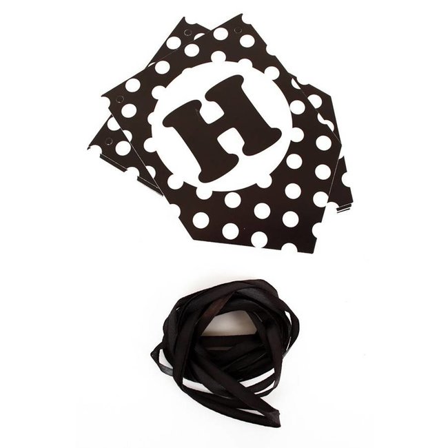 PartyXplosion Letterslinger - Happy Birthday - Zwart, wit