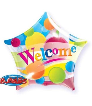 Folieballon - Welcome - Ster - Bubble - 56cm - Zonder vulling
