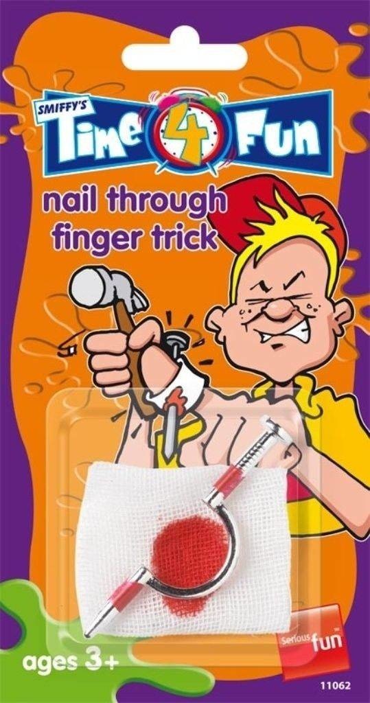 Fopartikel - Spijker door de vinger