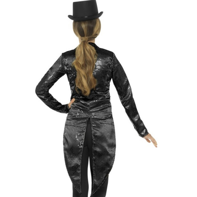 Smiffys Kostuum - Pailletten - Slipjas - Voor dames - Zwart - S