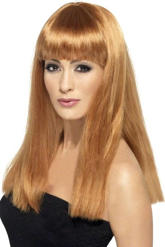 Pruik - Licht bruin - Glamourama - Lang - Steil