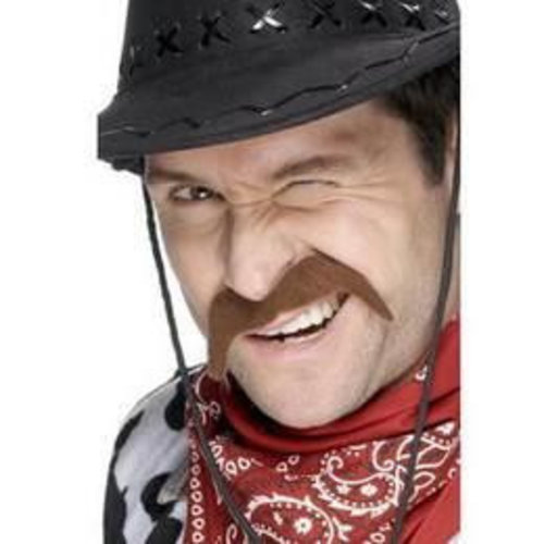 Smiffys Snor - Bruin - Cowboy Smiffys Snor - Bruin - Cowboy