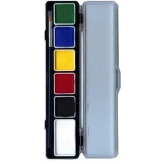 PartyXplosion Schminkpalet - Basiskleuren - 5x3 & 1x6gr.