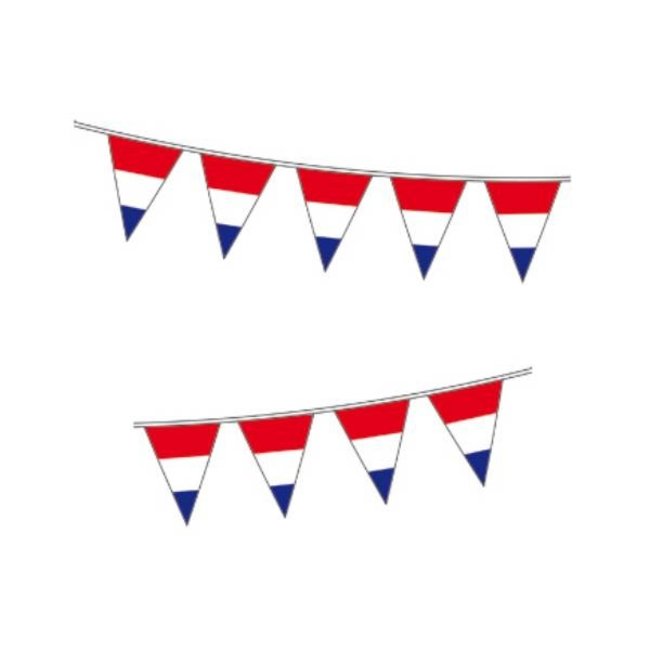 PartyXplosion Vlaggenlijn - Nederland - Rood, wit, blauw - 10m