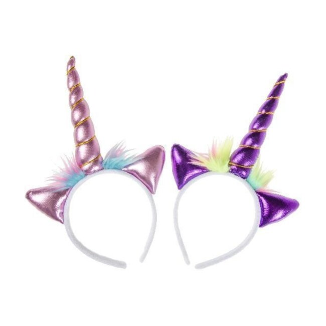 PartyXplosion Diadeem - Eenhoorn - Roze of paars - 1st. - Willekeurig geleverd