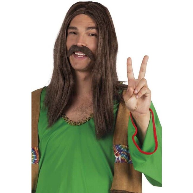 PartyXplosion Snor - Bruin - Hippie