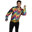 PartyXplosion Kostuum - Disco - Blouse - Regenboog - Met ruches - M / L