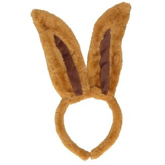 PartyXplosion Diadeem - Konijnenoren - Bruin