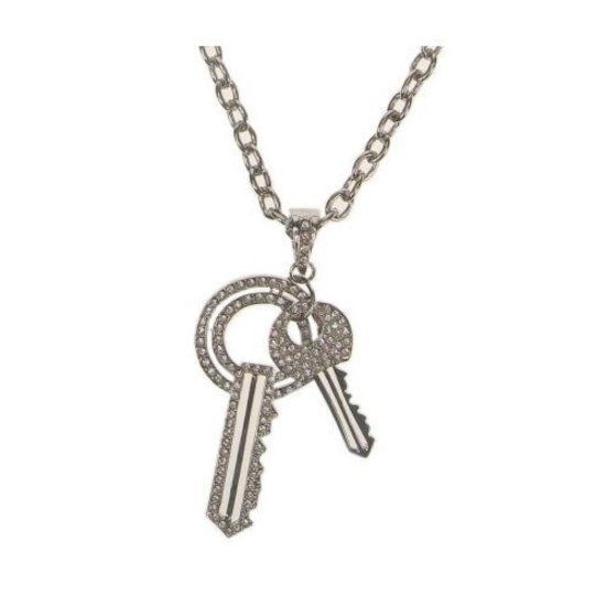 Ketting - Sleutels - Zilver - Strass**