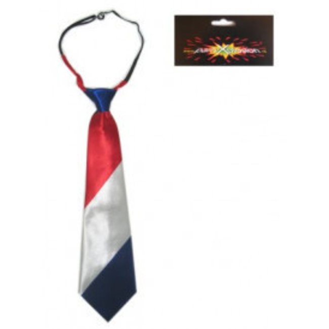 PartyXplosion Stropdas - Nederland - Rood, wit, blauw